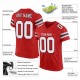 Custom Scarlet White-Black Mesh Authentic Football Jersey