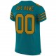 Custom Teal Old Gold-Black Mesh Authentic Football Jersey