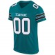 Custom Teal White-Black Mesh Authentic Football Jersey