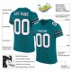 Custom Teal White-Black Mesh Authentic Football Jersey