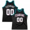 Custom Black White-Teal Authentic Throwback Basketball Jersey