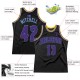 Custom Black Purple-Light Blue Authentic Throwback Basketball Jersey