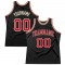 Custom Black Red-Cream Authentic Throwback Basketball Jersey