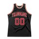 Custom Black Red-Cream Authentic Throwback Basketball Jersey