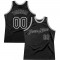 Custom Black Black-Silver Gray Authentic Throwback Basketball Jersey