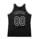 Custom Black Black-Silver Gray Authentic Throwback Basketball Jersey