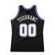 Custom Black White-Purple Authentic Throwback Basketball Jersey