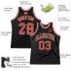 Custom Black Orange-White Authentic Throwback Basketball Jersey