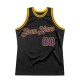 Custom Black Purple-Gold Authentic Throwback Basketball Jersey