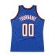 Custom Blue White-Orange Authentic Throwback Basketball Jersey