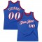 Custom Blue White-Red Authentic Throwback Basketball Jersey