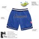 Custom Blue Navy-White Authentic Throwback Basketball Shorts