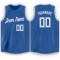 Custom Blue White Round Neck Basketball Jersey