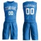 Custom Blue White Round Neck Suit Basketball Jersey