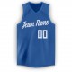 Custom Blue White V-Neck Basketball Jersey