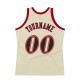 Custom Cream Black-Red Authentic Throwback Basketball Jersey