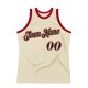 Custom Cream Black-Red Authentic Throwback Basketball Jersey