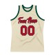 Custom Cream Red-Hunter Green Authentic Throwback Basketball Jersey