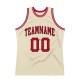 Custom Cream Red-Black Authentic Throwback Basketball Jersey