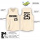 Custom Cream Black V-Neck Basketball Jersey