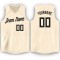 Custom Cream Black V-Neck Basketball Jersey