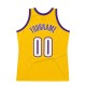 Custom Gold White-Purple Authentic Throwback Basketball Jersey