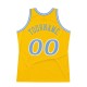 Custom Gold Light Blue-White Authentic Throwback Basketball Jersey