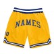 Custom Gold Royal-White Authentic Throwback Basketball Shorts