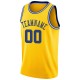 Custom Gold Royal-White Round Neck Rib-Knit Basketball Jersey