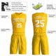 Custom Gold White Round Neck Suit Basketball Jersey