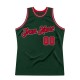 Custom Hunter Green Red-Black Authentic Throwback Basketball Jersey