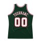 Custom Hunter Green White-Red Authentic Throwback Basketball Jersey