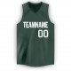 Custom Hunter Green White V-Neck Basketball Jersey