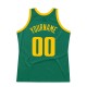 Custom Kelly Green Gold Authentic Throwback Basketball Jersey