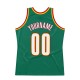 Custom Kelly Green White-Gold Authentic Throwback Basketball Jersey