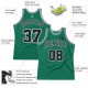 Custom Kelly Green Black-White Authentic Throwback Basketball Jersey