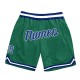 Custom Kelly Green Royal-White Authentic Throwback Basketball Shorts