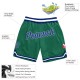 Custom Kelly Green Royal-White Authentic Throwback Basketball Shorts