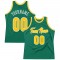 Custom Kelly Green Gold-White Authentic Throwback Basketball Jersey