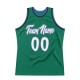 Custom Kelly Green White-Blue Authentic Throwback Basketball Jersey