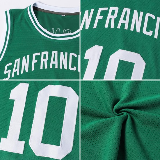 Custom Kelly Green Royal-White Authentic Throwback Basketball Jersey