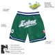 Custom Kelly Green White-Royal Authentic Throwback Basketball Shorts