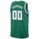 Custom Kelly Green White-Silver Gray Round Neck Rib-Knit Basketball Jersey