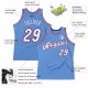 Custom Light Blue White-Royal Authentic Throwback Basketball Jersey