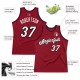 Custom Maroon White-Black Authentic Throwback Basketball Jersey