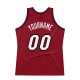 Custom Maroon White-Black Authentic Throwback Basketball Jersey