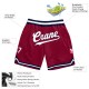 Custom Maroon White-Navy Authentic Throwback Basketball Shorts