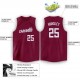 Custom Maroon White Round Neck Basketball Jersey