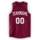 Custom Maroon White V-Neck Basketball Jersey