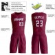 Custom Maroon White Round Neck Suit Basketball Jersey